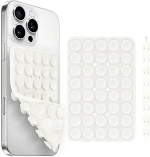 Silicone Suction Cup Phone Case Mount Double Sided, Phone Accessories Hands-Free Strong Grip Holder for Selfies and Videos, Silicon Phone Stand for iPhone and Android White Silicone Suction Cup Phone Case Mount Double Sided, Phone Accessories Hands-Free Strong Grip Holder for Selfies and Videos, Silicon Phone Stand for iPhone and Android White