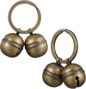 Dog Bells for Pet Tracking, 4 Pcs Extra Loud Dog Cat Bells for Collar Brass Pet Accessories with Key Rings Pendant Accessories for Training Dog Bells for Pet Tracking, 4 Pcs Extra Loud Dog Cat Bells for Collar Brass Pet Accessories with Key Rings Pendant Accessories for Training