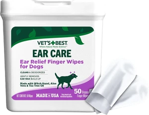 Ear Relief Finger Wipes | Ear Cleansing Finger Wipes for Dogs | Sooths & Deodorizes | 50 Disposable Wipes | Ear Cleansing Finger Wipes, Helps Clean, Deodorize & Refresh Ears, Gentle Disposable Wipes f Ear Relief Finger Wipes | Ear Cleansing Finger Wipes for Dogs | Sooths & Deodorizes | 50 Disposable Wipes | Ear Cleansing Finger Wipes, Helps Clean, Deodorize & Refresh Ears, Gentle Disposable Wipes f