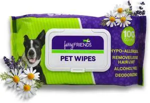 Pet Wipes | Lavender Chamomile Scented | Hypo-allergenic | Alcohol Free| Deodorizing | Removes Loose Hair & Dirt | Incredibly Clean | 100 ct. 1 Pack Pet Wipes | Lavender Chamomile Scented | Hypo-allergenic | Alcohol Free| Deodorizing | Removes Loose Hair & Dirt | Incredibly Clean | 100 ct. 1 Pack