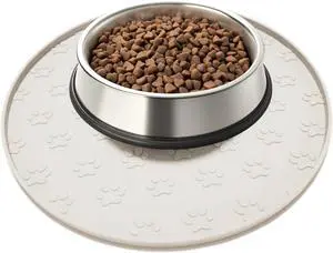 Pet Feeding Mat, Waterproof, Raised Edges to Prevent Spills, Easy Clean in Dishwasher, Dogs and Cats Placemat Tray to Stop Food and Water Bowl Messes on Floor(1Pack Beige) Pet Feeding Mat, Waterproof, Raised Edges to Prevent Spills, Easy Clean in Dishwasher, Dogs and Cats Placemat Tray to Stop Food and Water Bowl Messes on Floor(1Pack Beige)