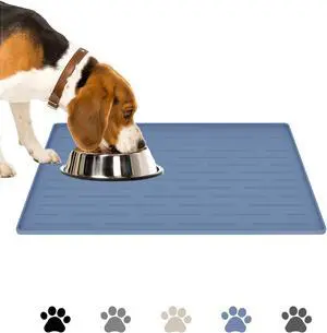 Silicone Dog Food Mat for Cats and Dogs, 18x12 Inch Non-Slip Waterproof Pet Feeding Mat with Raised Edges to Prevent Spills, Easy to Clean Floor Mat for Food and Water Bowls, Lake Blue Silicone Dog Food Mat for Cats and Dogs, 18x12 Inch Non-Slip Waterproof Pet Feeding Mat with Raised Edges to Prevent Spills, Easy to Clean Floor Mat for Food and Water Bowls, Lake Blue