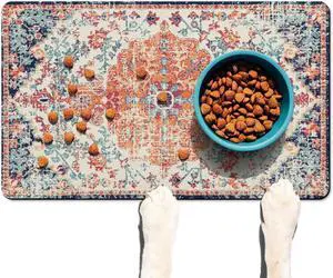 Absorbent Pet Dog Bowl Mat for Food and Water, Pet Cat Food Feeding Mat with Non Slip Rubber Backing, Dog Food Mats for Floors Waterproof, 12"x20" Absorbent Pet Dog Bowl Mat for Food and Water, Pet Cat Food Feeding Mat with Non Slip Rubber Backing, Dog Food Mats for Floors Waterproof, 12"x20"