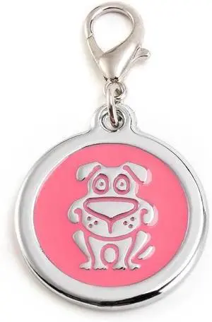 Personalized Funky Dog Design Pet ID Tags with Quick Tag Clip - Puppy Name tag, Happy Dogs ID tag, Laser Engraved pet Tags, Custom pet Name tag (Dog-Round-Small: Pink) Personalized Funky Dog Design Pet ID Tags with Quick Tag Clip - Puppy Name tag, Happy Dogs ID tag, Laser Engraved pet Tags, Custom pet Name tag (Dog-Round-Small: Pink)
