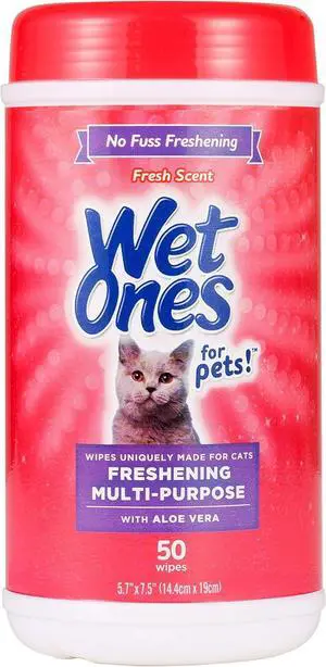 for Cats Freshening Wipes with Aloe Vera, Fresh Scent, 50 Count | Multi-purpose grooming wipes remove dirt, odor, and dander between baths, gentle for regular use on cats for Cats Freshening Wipes with Aloe Vera, Fresh Scent, 50 Count | Multi-purpose grooming wipes remove dirt, odor, and dander between baths, gentle for regular use on cats