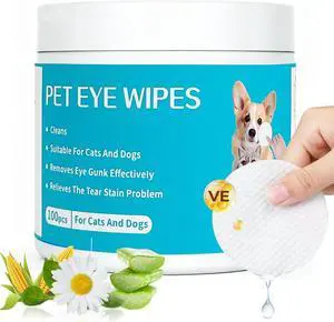 Gentle Pet Eye Wipes, Tear Stain Remover for Cats and Dogs | Unscented Cleaning Pads, Moisture-Rich Thickened, Cleaning & Deodorizing, Rinse Free for Pet Grooming and Travel, 100 Count Gentle Pet Eye Wipes, Tear Stain Remover for Cats and Dogs | Unscented Cleaning Pads, Moisture-Rich Thickened, Cleaning & Deodorizing, Rinse Free for Pet Grooming and Travel, 100 Count