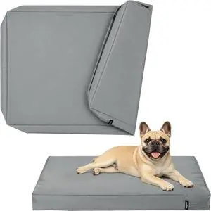 Small Waterproof Dog Bed Cover Replacement Washable with Zipper | Easy to Wipe Clean, Pet Hair Resistant, Heavy Duty Oxford, Indoor/Outdoor Use, Fit in 30 Inch Crate, 29"x 20"x 3", Grey Small Waterproof Dog Bed Cover Replacement Washable with Zipper | Easy to Wipe Clean, Pet Hair Resistant, Heavy Duty Oxford, Indoor/Outdoor Use, Fit in 30 Inch Crate, 29"x 20"x 3", Grey