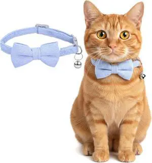 Cat Collars for Boy Cats Breakaway Cat Bowtie Collar Adjustable | with Bell and Bow Tie Cats Bow Tie Male Kitten Collars for Boy Small Puppy (Blue) Cat Collars for Boy Cats Breakaway Cat Bowtie Collar Adjustable | with Bell and Bow Tie Cats Bow Tie Male Kitten Collars for Boy Small Puppy (Blue)