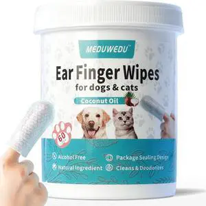 Ear Cleaner Finger Wipes 60 Counts, Dog Ear Cleaner, Grooming Kit Care for Dogs and Cats, Soft & Easy Otic Cleaning Pads, Remove Wax, Dirt & Stop Smelly, Itchy, Non-Irritating, Coconut Scent Ear Cleaner Finger Wipes 60 Counts, Dog Ear Cleaner, Grooming Kit Care for Dogs and Cats, Soft & Easy Otic Cleaning Pads, Remove Wax, Dirt & Stop Smelly, Itchy, Non-Irritating, Coconut Scent