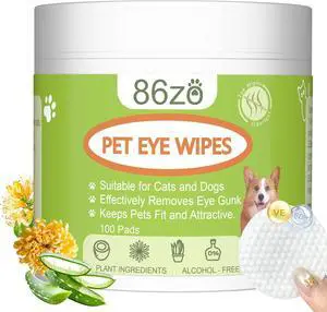 Eyes Wipes for Dogs & Cats - Gently Remove Tear Stain, Debris, Discharge, Crust - Chamomile and Honeysuckle Pet Cleaning Grooming Deodorizing Wipes Wash Cleaner for Eyes, Wrinkle, Face - 100pcs Eyes Wipes for Dogs & Cats - Gently Remove Tear Stain, Debris, Discharge, Crust - Chamomile and Honeysuckle Pet Cleaning Grooming Deodorizing Wipes Wash Cleaner for Eyes, Wrinkle, Face - 100pcs