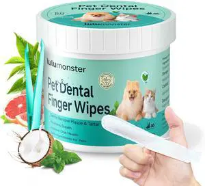 Pet Dental Finger Wipes for Dogs & Cats, Dog Teeth Cleaning Wipes Tooth Brushing Kit by Remove Plaque and Tartar & Freshens Breath Buildup No-Rinse Dog Finger Toothbrush Mint Flavor Pet Dental Finger Wipes for Dogs & Cats, Dog Teeth Cleaning Wipes Tooth Brushing Kit by Remove Plaque and Tartar & Freshens Breath Buildup No-Rinse Dog Finger Toothbrush Mint Flavor