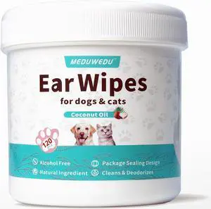 Ear Cleaner Wipes 120 Counts, Dog Ear Cleaner, Grooming Kit Care for Dogs and Cats, Soft & Easy Otic Cleaning Pads, Remove Wax, Dirt & Stop Smelly, Itchy, Non-Irritating, Coconut Scent Ear Cleaner Wipes 120 Counts, Dog Ear Cleaner, Grooming Kit Care for Dogs and Cats, Soft & Easy Otic Cleaning Pads, Remove Wax, Dirt & Stop Smelly, Itchy, Non-Irritating, Coconut Scent