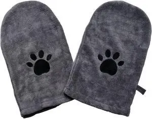 Microfiber Pet Towel Mitts - Paw Cleaning and Drying Mitts/Gloves for Dogs and Cats (Gray, Standard - 2 Pack) Microfiber Pet Towel Mitts - Paw Cleaning and Drying Mitts/Gloves for Dogs and Cats (Gray, Standard - 2 Pack)