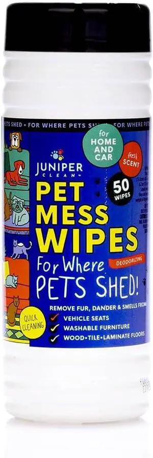 Pet Mess Wipes for Pets Cleansing, Wipes for Dogs and PuppiesRemove Fur, Dander, Smells from Vehicle Seats, Washable Furniture, Wood, Tile, and Laminate Floors, 50 Count (Pack of 1) Pet Mess Wipes for Pets Cleansing, Wipes for Dogs and PuppiesRemove Fur, Dander, Smells from Vehicle Seats, Washable Furniture, Wood, Tile, and Laminate Floors, 50 Count (Pack of 1)