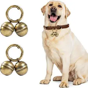 Loud Dog Collar Bells, Durable Pet Bells Tracker for Large Dogs, 4 Copper ells and 2 Leather Button Strap for Outdoor Safety, Pet Tracking, Hiking, Walking Loud Dog Collar Bells, Durable Pet Bells Tracker for Large Dogs, 4 Copper ells and 2 Leather Button Strap for Outdoor Safety, Pet Tracking, Hiking, Walking