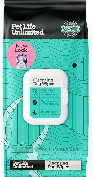 Cleansing Dog Wipes, Fragrance Free, 72ct Cleansing Dog Wipes, Fragrance Free, 72ct