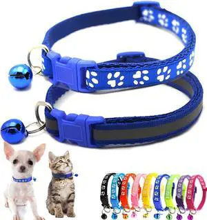 Dark Blue Puppy Dog Collar with Bell, 2-Pack Reflective Cat Collars XXS XS | Soft Nylon Adjustable Buckle for XXS XSmall Extra Small X-Small Tiny Boy Girl Pets Female Male Kitten Yorkie Teacup Chihuah Dark Blue Puppy Dog Collar with Bell, 2-Pack Reflective Cat Collars XXS XS | Soft Nylon Adjustable Buckle for XXS XSmall Extra Small X-Small Tiny Boy Girl Pets Female Male Kitten Yorkie Teacup Chihuah
