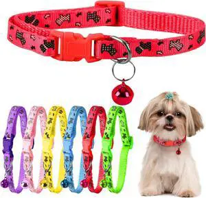 XXS Dog Collar Teacup Dog Collar, Printed Dogs Collar, 3/8 inch Width | Mini Printed Dogs Collars, Teacup Dogs Collars for Puppies Cats,Red XXS Dog Collar Teacup Dog Collar, Printed Dogs Collar, 3/8 inch Width | Mini Printed Dogs Collars, Teacup Dogs Collars for Puppies Cats,Red