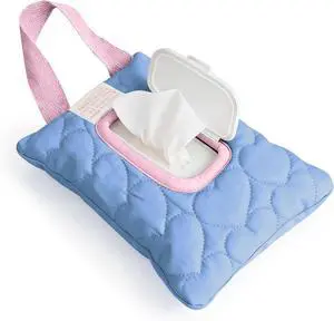 Reusable Baby Wipe Cover Fabric Quilted, Universal Size Travel-Friendly Baby Wipes Bag with Zipper Compatible with HUGGIES,WaterWipes,Pampers,Johnson and More Brands (Blue) Reusable Baby Wipe Cover Fabric Quilted, Universal Size Travel-Friendly Baby Wipes Bag with Zipper Compatible with HUGGIES,WaterWipes,Pampers,Johnson and More Brands (Blue)