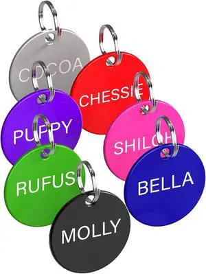 Pet ID Tag Custom for Dog Cat Personalized | Many Shapes and Colors to Choose from | Made in USA | Strong Anodized Aluminum (Small, Round) Pet ID Tag Custom for Dog Cat Personalized | Many Shapes and Colors to Choose from | Made in USA | Strong Anodized Aluminum (Small, Round)