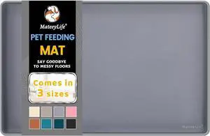 Silicone Cat & Dog Food Mat for Floors Waterproof, Anti-Slip Dog Bowl Mats for Food and Water, Pet Feeding Mats with Lip to Prevent Spills, Pet Placemat for Messy Drinkers to Protect Floors Silicone Cat & Dog Food Mat for Floors Waterproof, Anti-Slip Dog Bowl Mats for Food and Water, Pet Feeding Mats with Lip to Prevent Spills, Pet Placemat for Messy Drinkers to Protect Floors