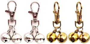 DIY Pet Bells 304 Stainless Steel Dog Bells 4 pcs Gold and Silver Bell Training Charm Pendants Jewelry for Pet Dog Cat Necklace Collar (4 Sets) DIY Pet Bells 304 Stainless Steel Dog Bells 4 pcs Gold and Silver Bell Training Charm Pendants Jewelry for Pet Dog Cat Necklace Collar (4 Sets)