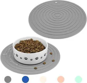 Pet Food Mat for Dog and Cat Placemat 2 Pcs, Mat for Prevent Food and Water Overflow, Suitable for Medium and Small Pet, Silicone, 9.5"* 9.5" Pet Food Mat for Dog and Cat Placemat 2 Pcs, Mat for Prevent Food and Water Overflow, Suitable for Medium and Small Pet, Silicone, 9.5"* 9.5"