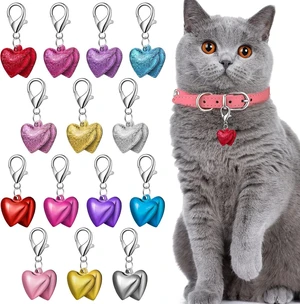14 Set Pet Bells for Dog Cat Heart Cat Collar Charm Pet Pendant Accessories Colorful for Kittens Dogs with Stainless Steel Keychain Small Animal Gifts, 7 Colors, Glossy and Matte 14 Set Pet Bells for Dog Cat Heart Cat Collar Charm Pet Pendant Accessories Colorful for Kittens Dogs with Stainless Steel Keychain Small Animal Gifts, 7 Colors, Glossy and Matte