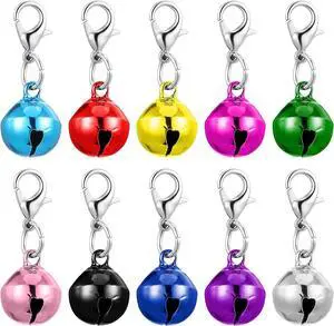 10 Pcs Dog&Cat Collar Bells, 1.30 Inch Mini Pet Bell, Small Bells for Dog Collars, Glossy Anti-Lost Training Bell for Puppy Kitten Collars Pendant Accessories (Multicolored) 10 Pcs Dog&Cat Collar Bells, 1.30 Inch Mini Pet Bell, Small Bells for Dog Collars, Glossy Anti-Lost Training Bell for Puppy Kitten Collars Pendant Accessories (Multicolored)
