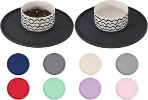 Waterproof Dog Food Mat - 2 Pack Silicone Pet Food Mat Dog Food Bowl Mats Cat Water Mats Eating Tray, Non-Slip Pet Placemat with Lip for Messy Drinkers to Protect Floor, Black 11"×11" Waterproof Dog Food Mat - 2 Pack Silicone Pet Food Mat Dog Food Bowl Mats Cat Water Mats Eating Tray, Non-Slip Pet Placemat with Lip for Messy Drinkers to Protect Floor, Black 11"×11"