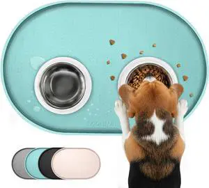 Silicone Dog Food Mat,1/2 Inch Raised Edges Waterproof Rubber Pet Feeding Mat for Dog and Cat, Anti-Slip Pet Bowl Mat,Dishwasher Safe Silicone Dog Food Mat,1/2 Inch Raised Edges Waterproof Rubber Pet Feeding Mat for Dog and Cat, Anti-Slip Pet Bowl Mat,Dishwasher Safe
