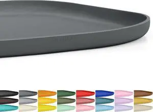 Waterproof Silicone Pet Food Mat with Raised Edge for Dog & Cat | 12" x 12" Non-Slip Small Pet Feeding Mats with Lip for Food & Water Bowl, Food Grade, Easy Cleaning, Dark Gray Waterproof Silicone Pet Food Mat with Raised Edge for Dog & Cat | 12" x 12" Non-Slip Small Pet Feeding Mats with Lip for Food & Water Bowl, Food Grade, Easy Cleaning, Dark Gray