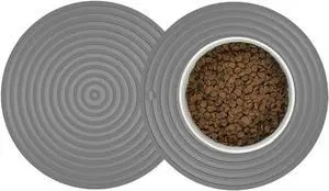 2 PCS Small Pet Food Mat for Cat and Dog, Grey 9.5"x9.5" | Bowl Placemat for Prevent Food and Water Overflow, Suitable for Medium and Small Pet 2 PCS Small Pet Food Mat for Cat and Dog, Grey 9.5"x9.5" | Bowl Placemat for Prevent Food and Water Overflow, Suitable for Medium and Small Pet