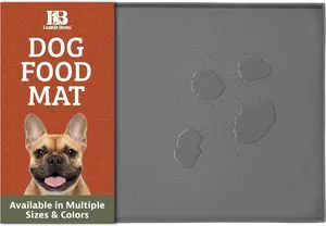 Rectangular Silicone Pet Feeding Tray - Raised-Edge Waterproof Dog Bowl Mat - Flexible Silicone Tray - Easy-Clean Cat Food Mat - Small, 18 x 11 in, Gray Rectangular Silicone Pet Feeding Tray - Raised-Edge Waterproof Dog Bowl Mat - Flexible Silicone Tray - Easy-Clean Cat Food Mat - Small, 18 x 11 in, Gray