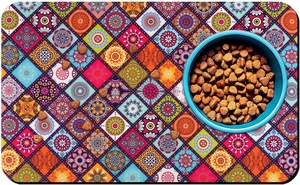 Dog Food Mats for Floors Boho Mat for Cat Food and Water Bowls | Boho Waterproof Absorbent Quick Dry Non Slip Food Mat for Pet Feeding Dog Food Mats for Floors Boho Mat for Cat Food and Water Bowls | Boho Waterproof Absorbent Quick Dry Non Slip Food Mat for Pet Feeding