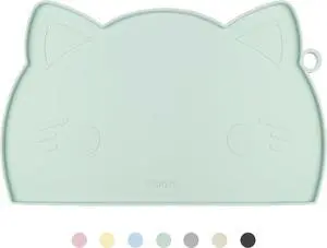 Cat Food & Water Mat Thicker Non-Slip Silicone Mat with Raised Edge | water food bowl mat,Feeding Fountain mat for indoor cats Cat Food & Water Mat Thicker Non-Slip Silicone Mat with Raised Edge | water food bowl mat,Feeding Fountain mat for indoor cats