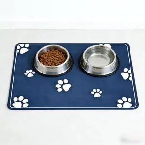 Dog Food Mat-Absorbent Dog Mat for Food and Water, No Stains Quick Dry Cat Food Bowl Mat with Footprints for Messy Drinkers''16 * 24'' Dog Food Mat-Absorbent Dog Mat for Food and Water, No Stains Quick Dry Cat Food Bowl Mat with Footprints for Messy Drinkers''16 * 24''