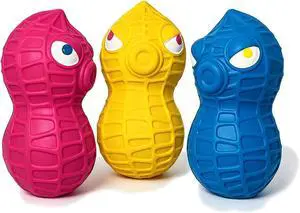 Latex Squeaky Dog Toys for Small Dogs, Mini Breeds, 1.6" Peanut | 1.6"*1.7"*3.3" Peanut 3pcs, Soft Rubber Puppy Squeak Ball, Cute Pet Toys with Squeaker, Interactive Fetch Toy Indoor, Outdoor Latex Squeaky Dog Toys for Small Dogs, Mini Breeds, 1.6" Peanut | 1.6"*1.7"*3.3" Peanut 3pcs, Soft Rubber Puppy Squeak Ball, Cute Pet Toys with Squeaker, Interactive Fetch Toy Indoor, Outdoor