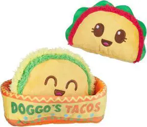 Doggo's Tacos 3-in-1 Interactive Plush Dog Toy | Squeaky Dog Toys with Crinkle Holder - For Small to Medium Dogs and Puppies Doggo's Tacos 3-in-1 Interactive Plush Dog Toy | Squeaky Dog Toys with Crinkle Holder - For Small to Medium Dogs and Puppies