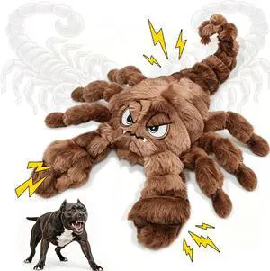 Squeaky Plush Dog Toy Interactive Chew Toys for Small Medium Dogs, Tough Crinkle Stuffed Animal Toys to Keep Them Busy, Brown Scorpion Squeaky Plush Dog Toy Interactive Chew Toys for Small Medium Dogs, Tough Crinkle Stuffed Animal Toys to Keep Them Busy, Brown Scorpion