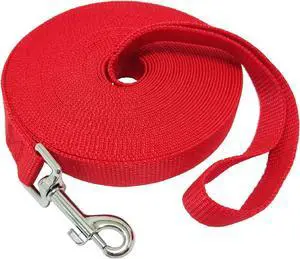 Nylon Training Dog Leash for Small Medium Large Dogs, 15ft 20ft 30ft 50ft Long Leash Dog/Puppy Lead for Obedience Recall Training, Camping (30ft, Red) Nylon Training Dog Leash for Small Medium Large Dogs, 15ft 20ft 30ft 50ft Long Leash Dog/Puppy Lead for Obedience Recall Training, Camping (30ft, Red)