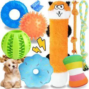 Puppy Toys for Teething, 9 Pack Cute Dog Chew Toys for Small Dogs | Tough Plush, Treat Ball & Ropes, Squeaky Toys with Crinkle, Keep Dogs Busy for Boredom, Tug of War, Suitable for Small Breed Puppy Toys for Teething, 9 Pack Cute Dog Chew Toys for Small Dogs | Tough Plush, Treat Ball & Ropes, Squeaky Toys with Crinkle, Keep Dogs Busy for Boredom, Tug of War, Suitable for Small Breed
