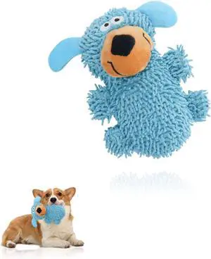 Dog Squeaky Toy, 7.08 in Cute Puppy Plush Toy with Short Mop Velvet Interactive Dog Toy for Small and Medium Dogs Chewing Teeth Grinding Playing (Blue) Dog Squeaky Toy, 7.08 in Cute Puppy Plush Toy with Short Mop Velvet Interactive Dog Toy for Small and Medium Dogs Chewing Teeth Grinding Playing (Blue)
