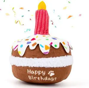 Dog Birthday Toy, Birthday Cake Toys for Puppy Gifts, Squeaky Plush Dog Toys | Perfect for Birthday Party, Interactive Play, Suitable for Small Medium Breed Dogs Dog Birthday Toy, Birthday Cake Toys for Puppy Gifts, Squeaky Plush Dog Toys | Perfect for Birthday Party, Interactive Play, Suitable for Small Medium Breed Dogs