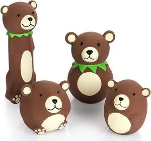 4PCS Squeaky Latex Dog Toy Funny Brown Bear Sets for Small Dogs | Soft Squeeze Squeak Toys, Great for Interactive Fetch Play Indoor & Outdoor 4PCS Squeaky Latex Dog Toy Funny Brown Bear Sets for Small Dogs | Soft Squeeze Squeak Toys, Great for Interactive Fetch Play Indoor & Outdoor