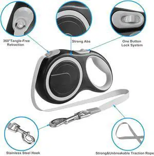 Retractable Dog Leash, 10 ft Dog Leash for Small to Medium Dogs Up to 33 lbs, Long Dog Leash, Easy Single Lock-Release Button and Ergonomic Handle, Heavy Duty Tangle-Free Leash Retractable Dog Leash, 10 ft Dog Leash for Small to Medium Dogs Up to 33 lbs, Long Dog Leash, Easy Single Lock-Release Button and Ergonomic Handle, Heavy Duty Tangle-Free Leash