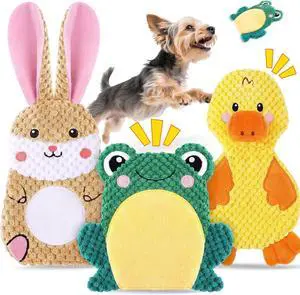 Dog Toys to Keep Them Busy, 3 Pack No Stuffing Interactive Dog Toys with Crinkle, Squeaky Puppy Chew Toys for Small, Medium Breeds Dog Toys to Keep Them Busy, 3 Pack No Stuffing Interactive Dog Toys with Crinkle, Squeaky Puppy Chew Toys for Small, Medium Breeds
