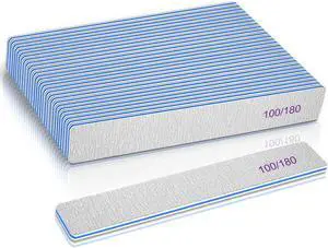 Nail File 100/180 Grit 25 Count, Heavy Duty Nail Files for Acrylic/Natural Nails, Emery Boards for Nails, Strong Finger Nail Filler, Coarse Nail File for Home and Salon Use Nail File 100/180 Grit 25 Count, Heavy Duty Nail Files for Acrylic/Natural Nails, Emery Boards for Nails, Strong Finger Nail Filler, Coarse Nail File for Home and Salon Use