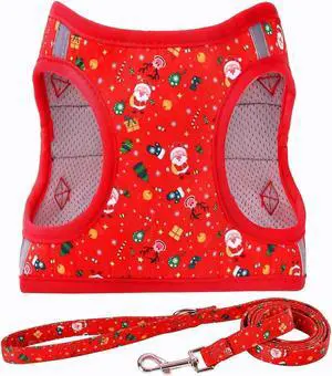 Step in Christmas Xmas Day Dog Harness Leash Set- All Weather Reflective No-Pull Floral Pattern Padded Mesh Vest Harness for Cats Puppy Extra-Small Small Medium Large Dogs - XS Step in Christmas Xmas Day Dog Harness Leash Set- All Weather Reflective No-Pull Floral Pattern Padded Mesh Vest Harness for Cats Puppy Extra-Small Small Medium Large Dogs - XS