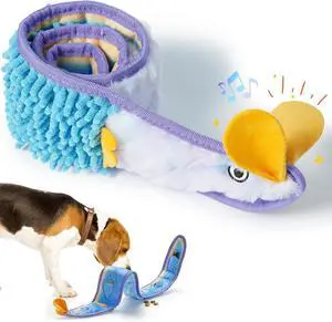 EEL Squeaky Dog Toy, Tough No Stuffing Toy for Tug of War, Puppy Interactive Puzzle Fun to Keep Them Busy, Cognitive Crinkle Dog Toy for Large Medium Small Breed, Blue EEL Squeaky Dog Toy, Tough No Stuffing Toy for Tug of War, Puppy Interactive Puzzle Fun to Keep Them Busy, Cognitive Crinkle Dog Toy for Large Medium Small Breed, Blue